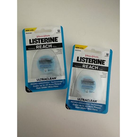 Listerine REACH Ultraclean Mint Floss 30 Yards - 2 Pack- New - Picture 1 of 6